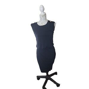Banana Republic Dress Sheath Navy Slimming Stretch Sleeveless Women's Small